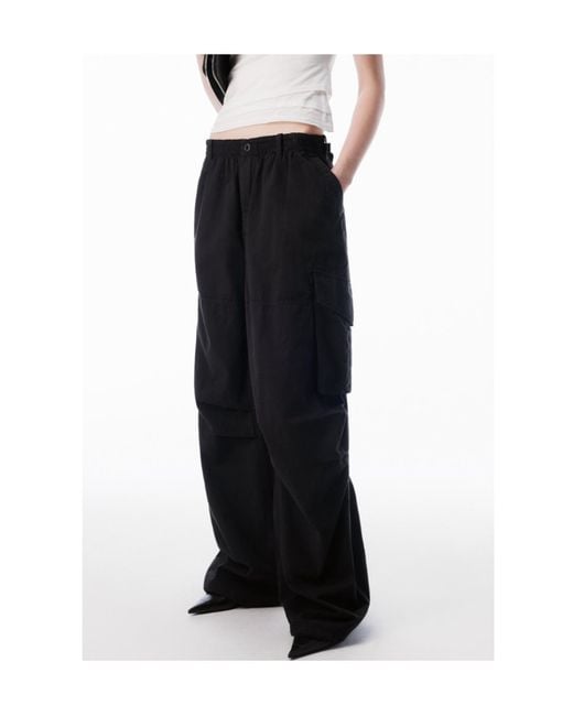 Alexander Wang Black Mid-Rise Cargo Pants