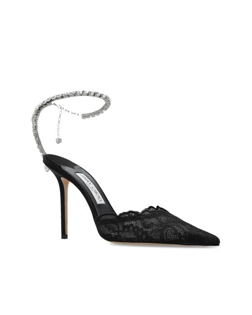 Jimmy Choo Black Pointed-Toe High-Heeled Sandals