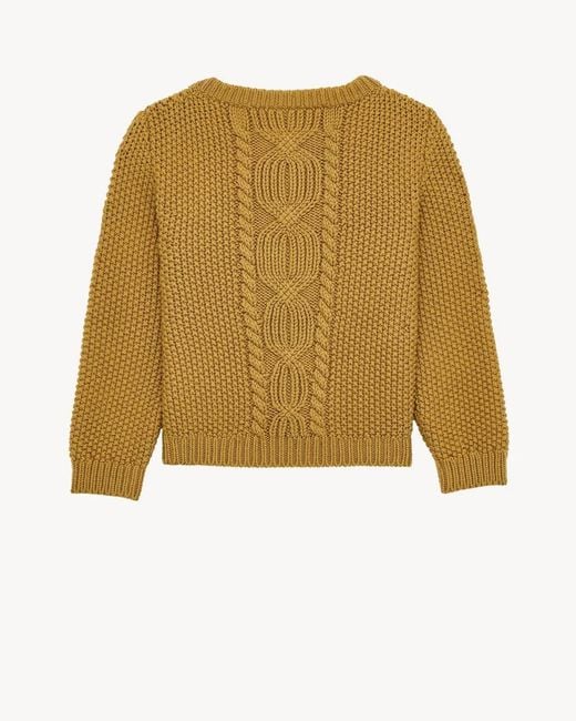 Saint Laurent Natural Scoop-Neck Cable-Knit Jumper for men