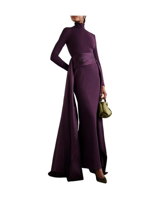 Solace London Purple Simple Long Dress