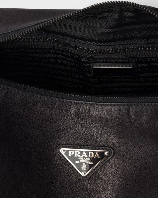 Prada Black Explore Leather Shoulder Bag for men