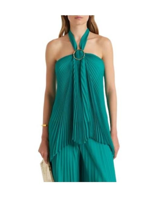 Max Mara Green Pleated Top