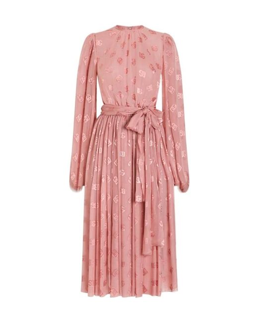 Dolce & Gabbana Pink Long Sleeve Dress