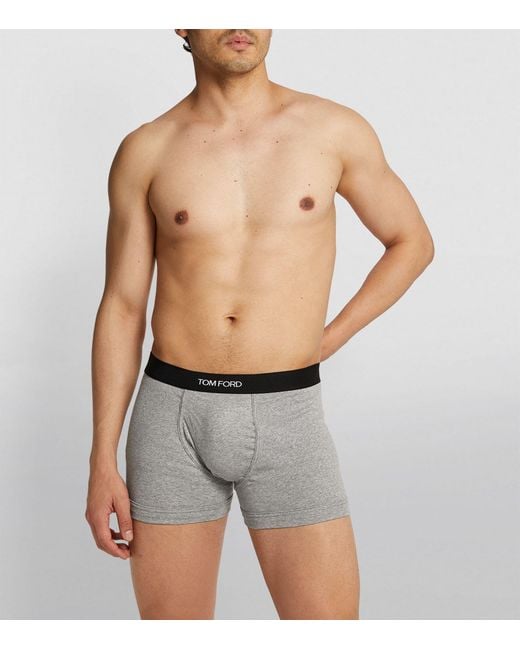 Tom Ford Gray Logo Waistband Pack Of Two Boxers for men