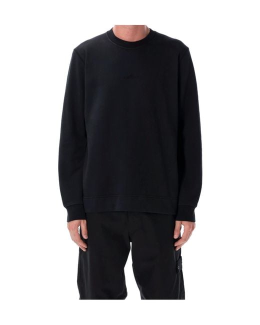 Stone Island Blue Logo Patch Crewneck Sweatshirt for men