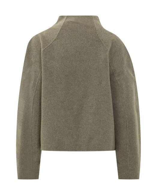 Ba&sh Green Kemelia Asymmetric Button Coat