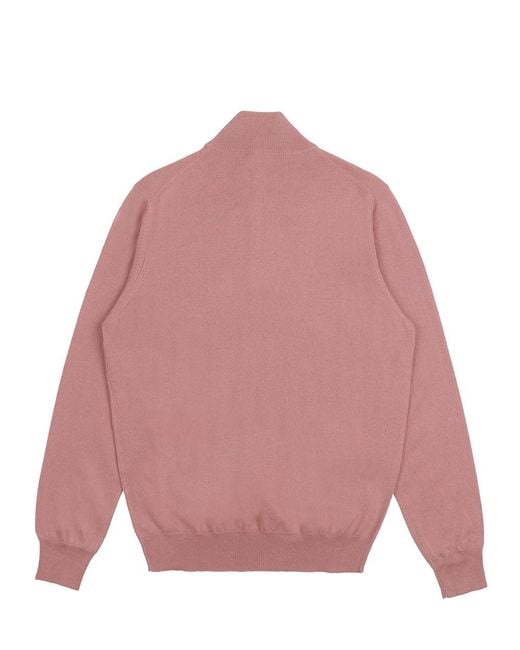 Ferragamo Pink Semi-Zipper Sweater for men
