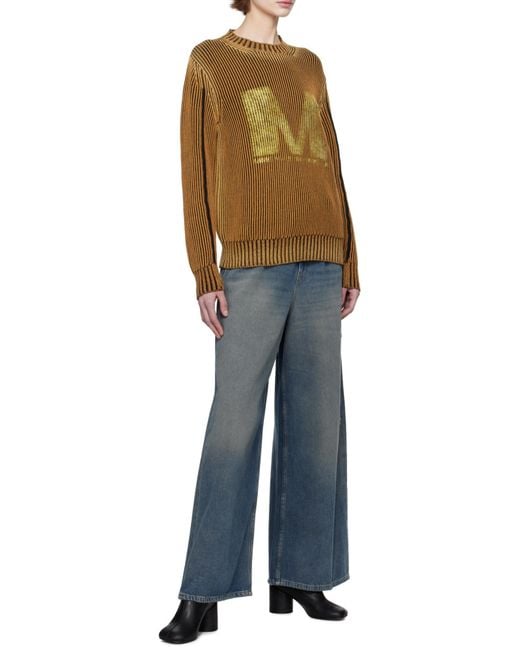 MM6 by Maison Margiela Natural Logo Crewneck Sweater