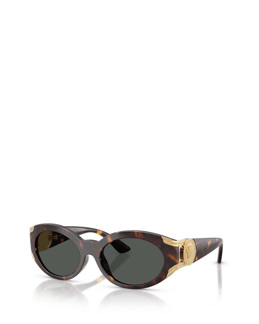 Versace Gray Eyewear Oval Frame Sunglasses