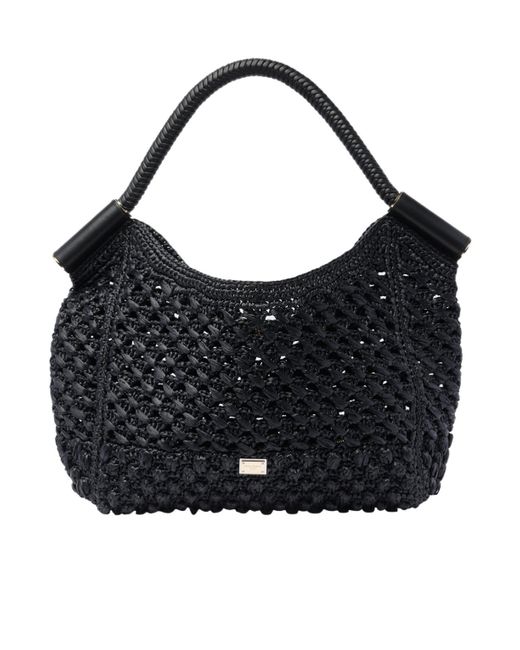 Dolce & Gabbana Black Logo Plaque Handbag