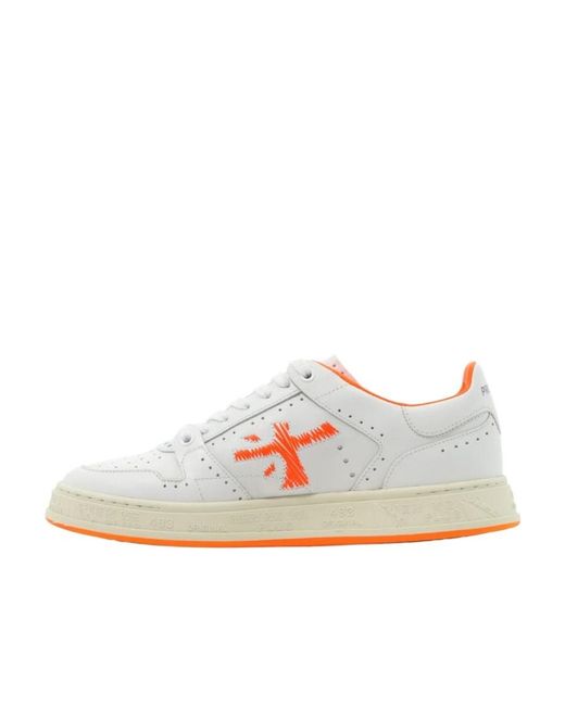 Premiata White Lace-Up Low-Cut Skate Shoes for men
