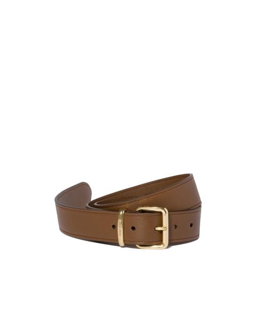 Miu Miu Brown Nappa Leather Belt