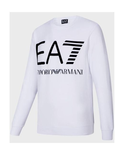 EA7 Blue Logo Printed Hoodie for men