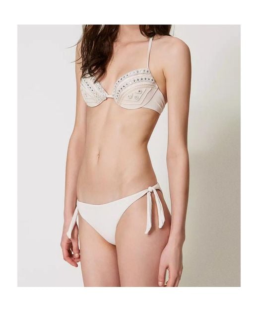 Twinset White Tie-Fastening Bikini Bottoms