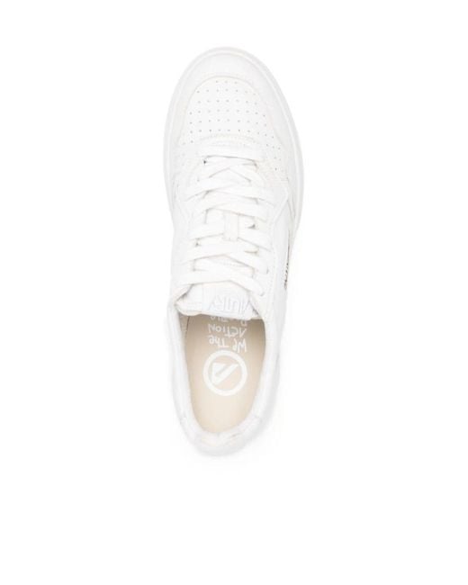 Autry White Medalist Low-Top Sneakers for men