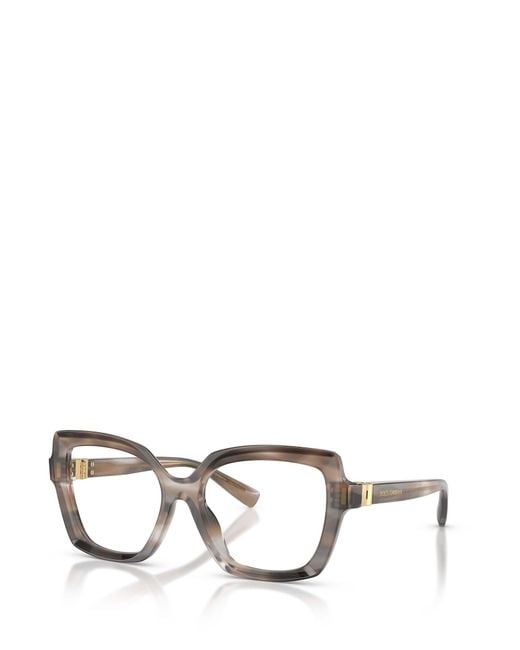 Dolce & Gabbana White Eyewear Butterfly Frame Glasses