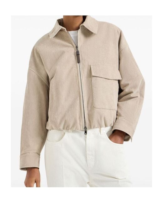 Brunello Cucinelli Natural Stretch-Cotton Corduroy Padded Jacket