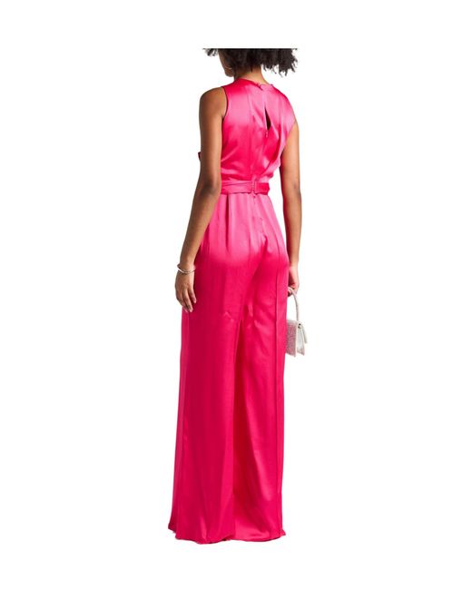 Max Mara Pink Solid Color Jumpsuits