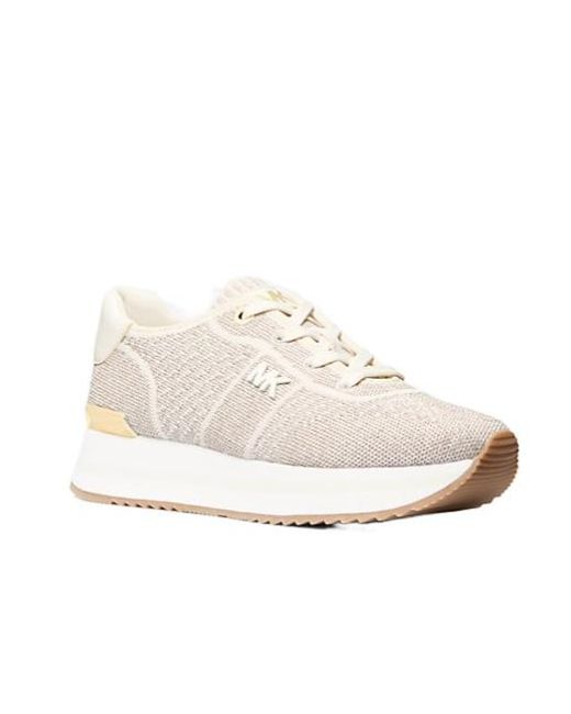 MICHAEL Michael Kors White Monique Metallic Knit Sneakers