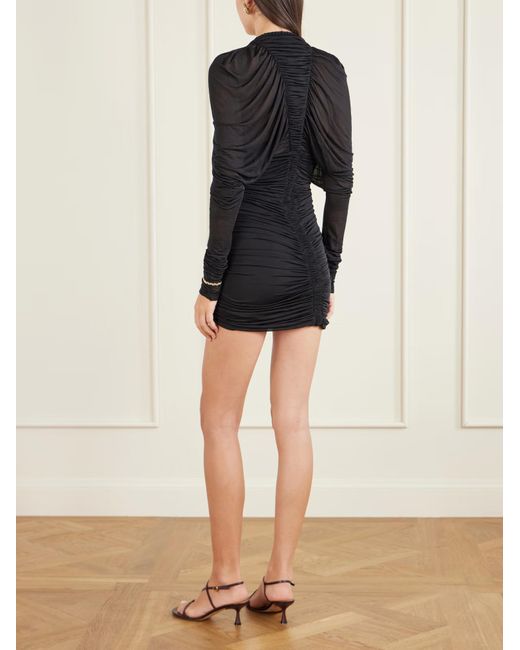 Christopher Esber Black Orion Pleated Mini Dress