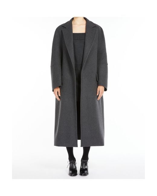 Max Mara Black V-Neck Long-Sleeved Coat