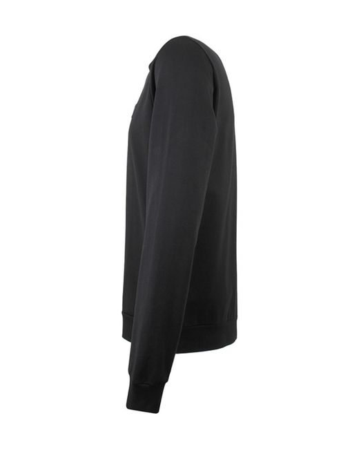 EA7 Black Logo Round Neck Sweater for men