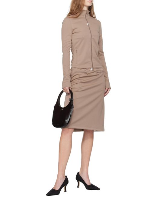 Courreges Brown Courrèges Holy Naplack Zipped Tote Bag