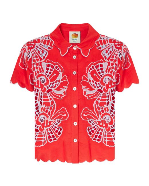 Farm Rio Red Short-Sleeved Shirt