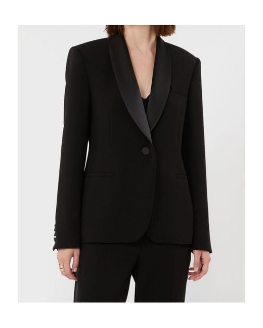 Max Mara Black Cady Tuxedo Jacket