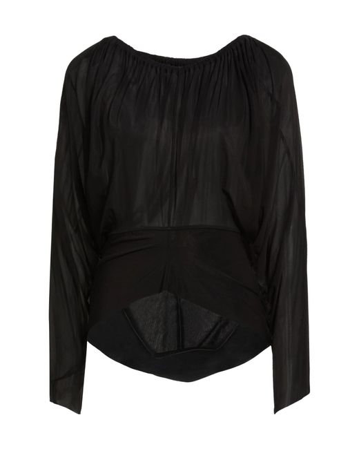 Rick Owens Black Plain Colour Tops