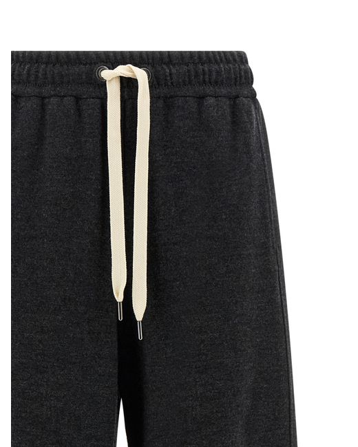 Brunello Cucinelli Black Drawstring Track Trousers