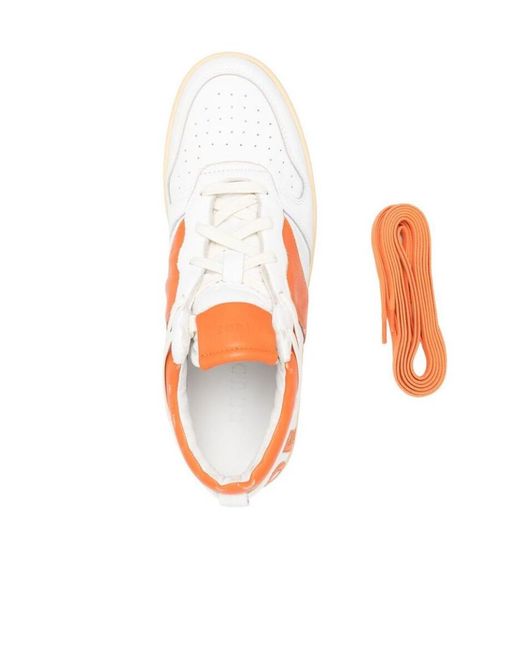 Rhude Pink Logo-Patch Leather Sneakers for men