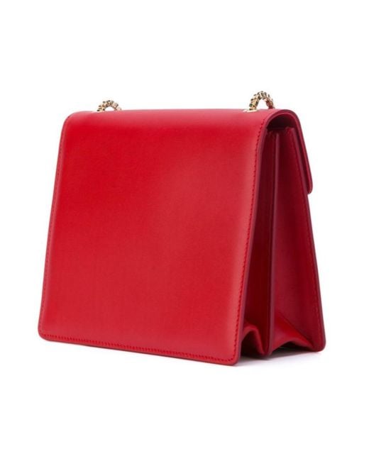 Ferragamo Red Logo Chain Shoulder Bag