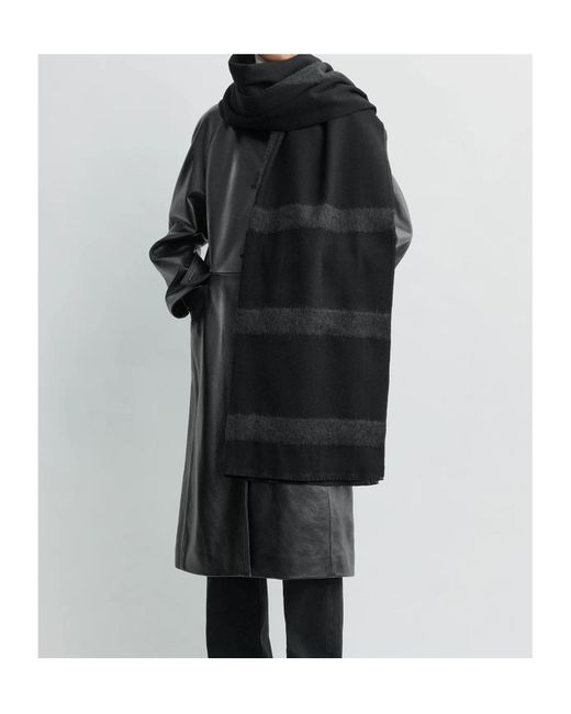Totême  Black Totême Monogram Twill Scarf