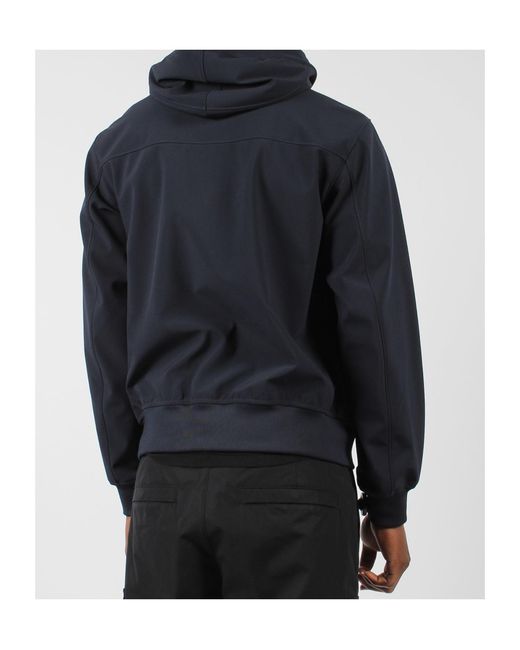 Stone Island Blue Logo Patch Hooded Jacket for men