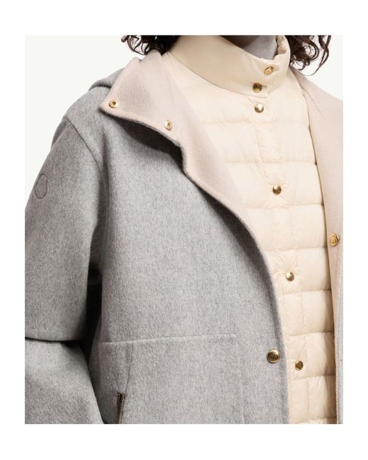 Moncler Gray Anthrene 3-In-1 Wool Cashmere Blend Hooded Down Jacket
