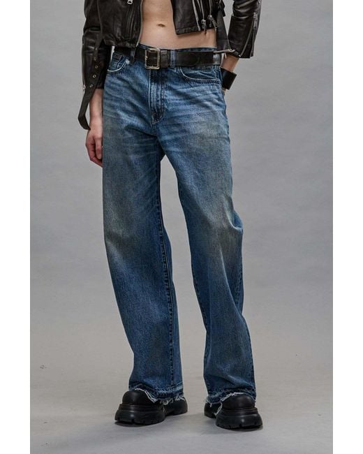 R13 Blue D'Arcy Distressed Loose Jeans