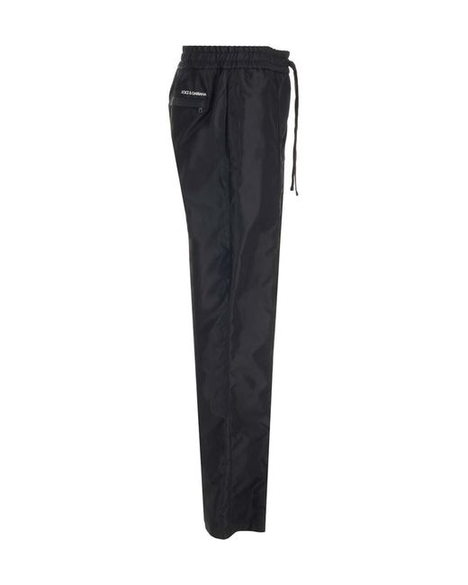 Dolce & Gabbana Blue Drawstring Elastic Waist Pants for men