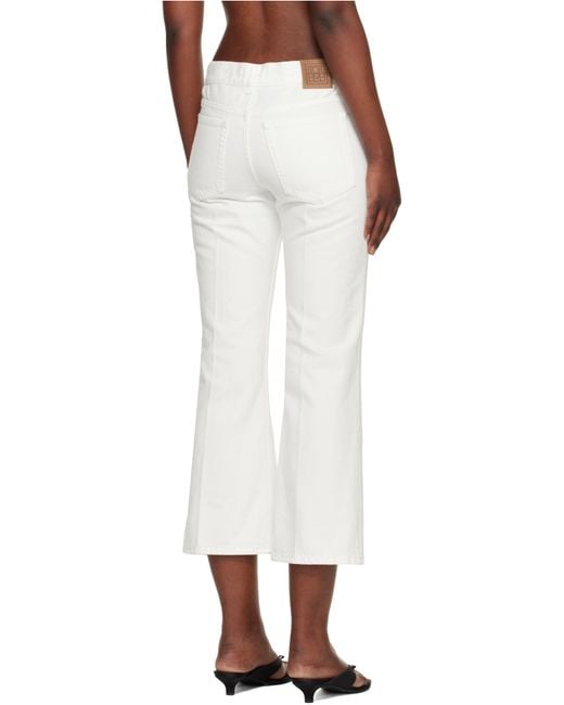 Totême  White Totême Logo Patch Straight-Leg Jeans