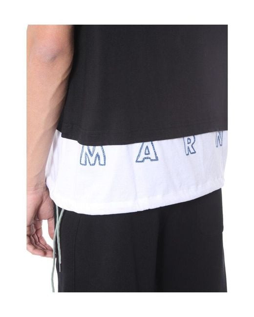 Marni Black Colour Block T-Shirt for men