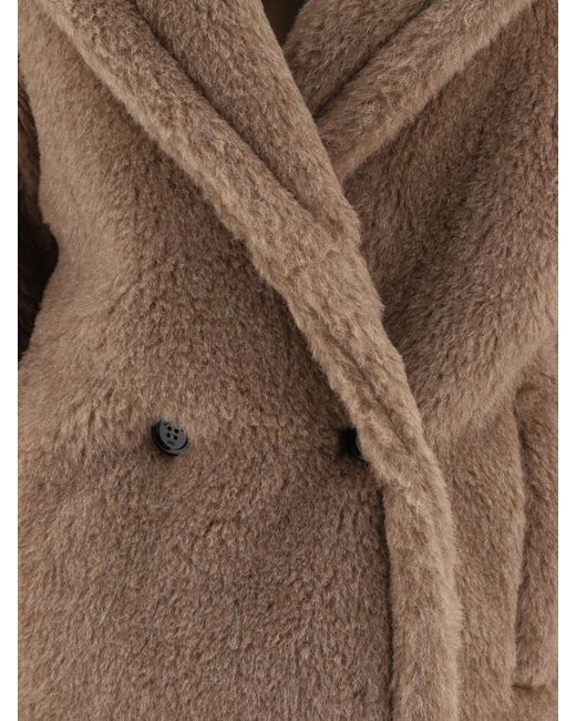 Max Mara Brown Espero Faux-Fur Double-Breasted Coat