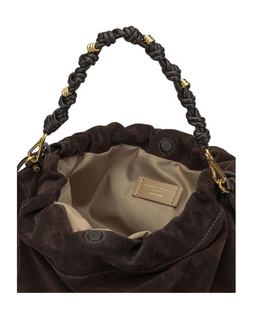 Gianni Chiarini Black Drawstring Shoulder Bag