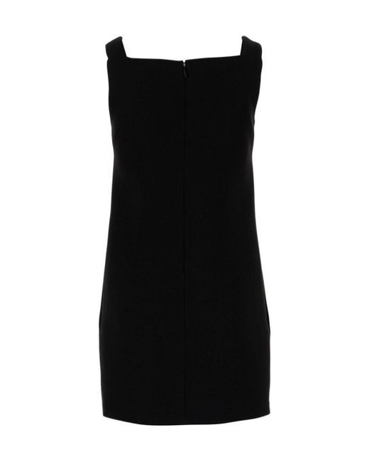 Versace Black Button-Detailed Sleeveless Dress