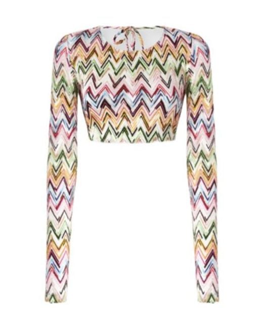 Missoni White Zigzag Motif Crop Top