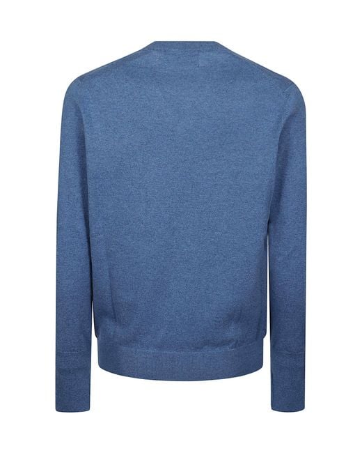 Ballantyne Blue V-Neck Cashmere Sweater for men
