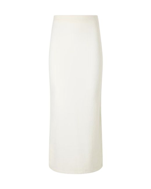 Gabriela Hearst White Elastic Waist Midi Skirt