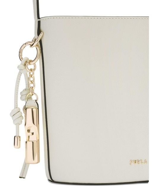 Furla White Roxie Mini Bucket Bag