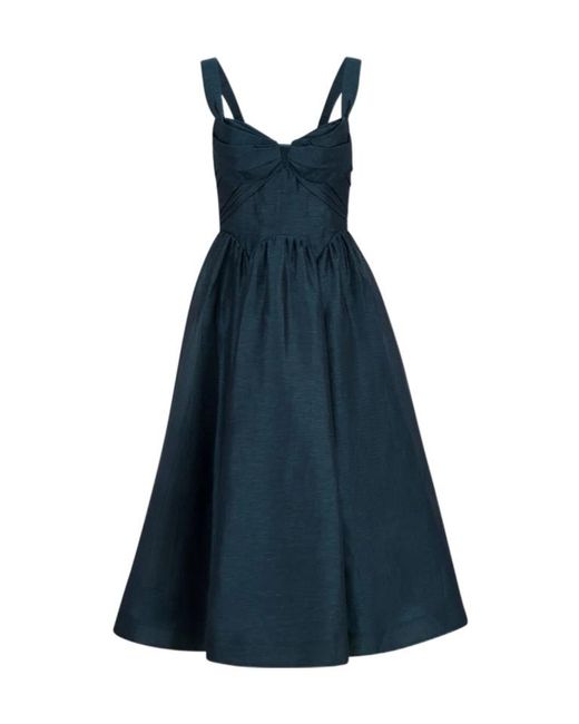 Zimmermann Blue Rebellion Drape Midi Dress