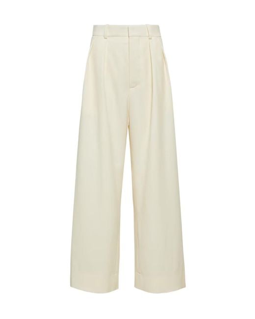 Wardrobe NYC White Low-Rise Wide-Leg Casual Pants