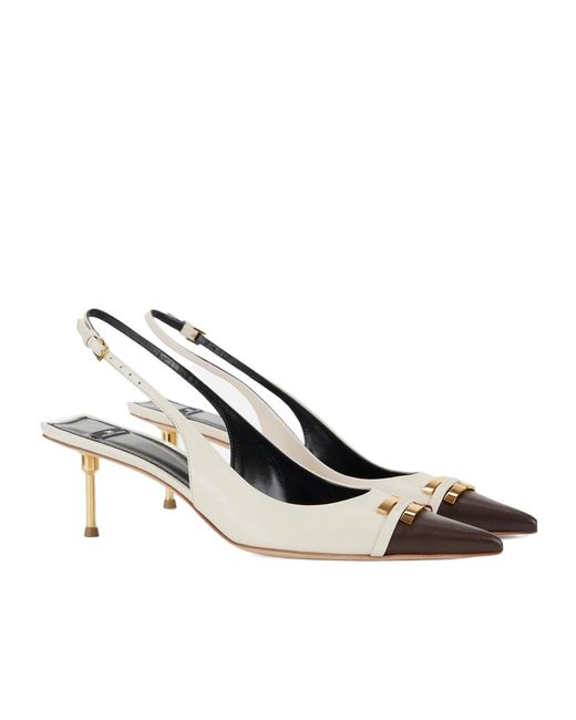 Elisabetta Franchi Metallic Two-Toned Pointed-Toe Slingback Pumps